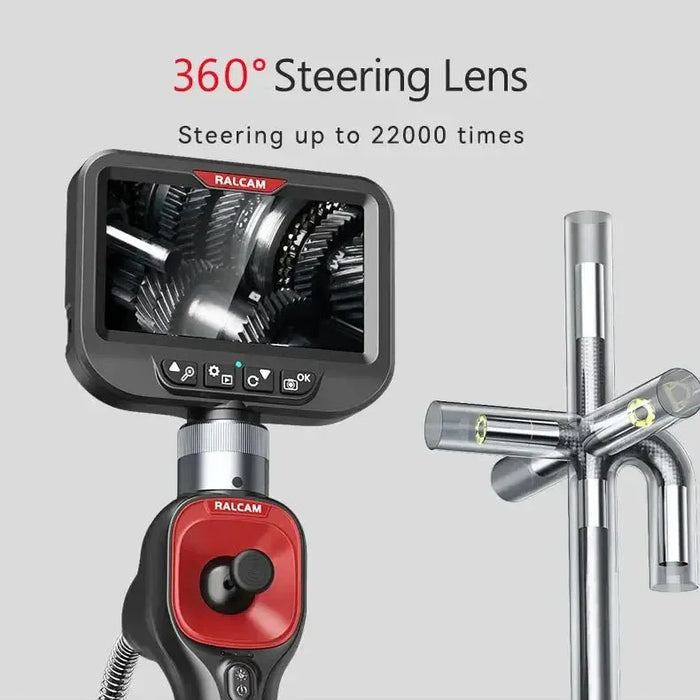 F606B Articulating Borescope with 6 Led Lights, 6.2mm Lens, 3.5'' IPS HD Screen