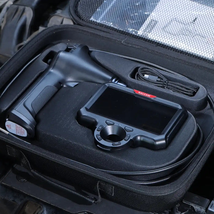 how to clean a borescope and store an industrial endoscope properly, inspection camera in carrying case on engine for maintenance and protection guide
