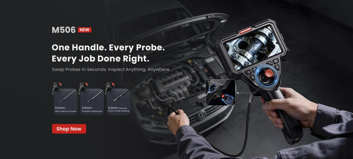 RALCAM M506 modular borescope with interchangeable inspection probes for engine and industrial use