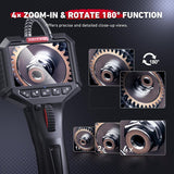 Ralcam Articulating Borescope, 2 Way Endoscope Camera with Light, 6 Led Lights Video Inspection Camera, 6.2mm Lens Scope Camera 3.5'' IPS Screen Endoscope 3.3FT Semi-Rigid Cable