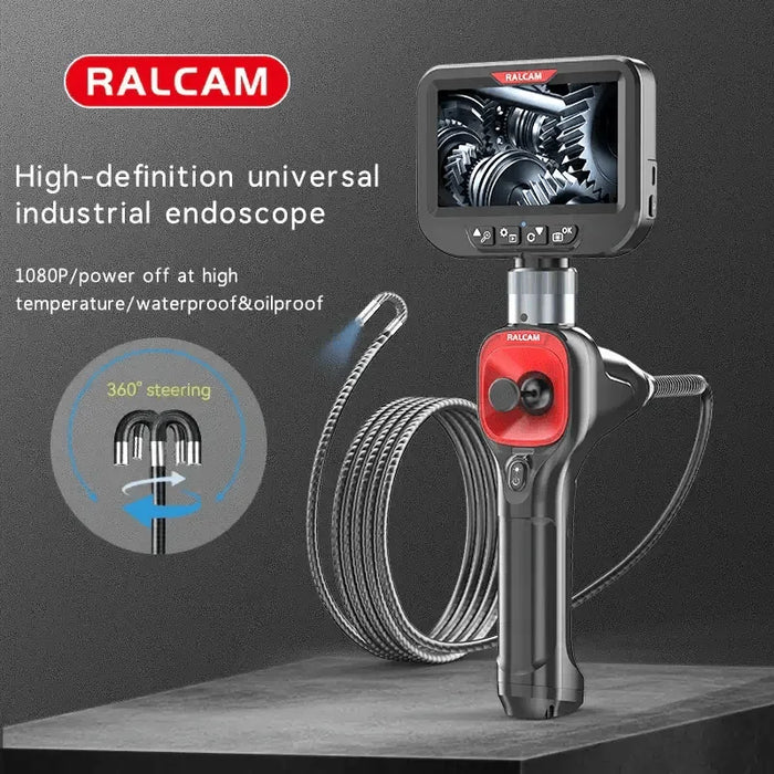 F606B Articulating Borescope with 6 Led Lights, 6.2mm Lens, 3.5'' IPS HD Screen